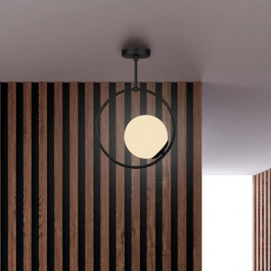 Lustra Dolunay, 1 lumina LED, aluminiu, negru, 26 x 15 x 39 cm