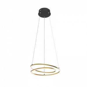 Lustra tip pendul Davian, metal/plastic, alama/negru, 48,5 x 150 cm