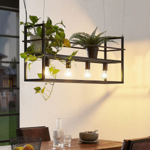Lustra tip pendul Grisela, metal, negru, 101,5 x 20 x 150 cm