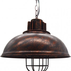 Lustra tip pendul vintage Huahan, metal, ruginiu, 65 x 33 cm