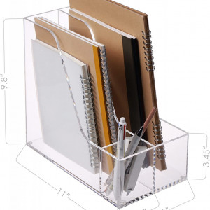 Organizator de birou SANRUI, acrilic, transparent, 25 x 28 x 15,4 cm