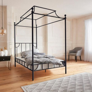 Pat metalic tip baldachin Guido, negru, 105 x 205 x 220 cm