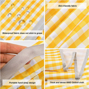 Patura pentru picnic Naapesi, PVC, galben, 150 x 200 cm