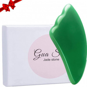 Piatra pentru masaj facial RBSFL, verde, 4,5 x 7,5 cm