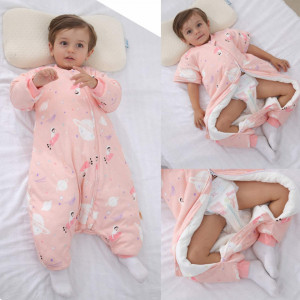 Pijama pentru copii Mosebears, roz, bumbac, M, 18-36 luni