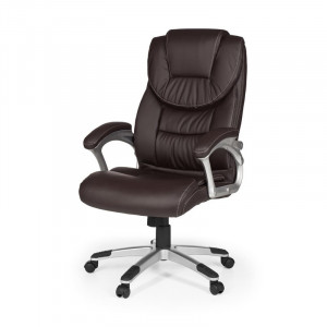 Scaun de birou ClearAmbient, piele ecologica, maro/argintiu, 60 x 67 cm