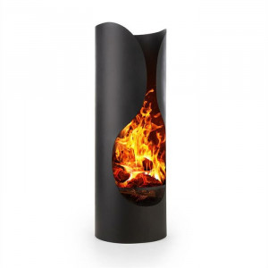 Semineu de exterior Verdon, negru, 45,5 x 45,5 x 122,5 cm