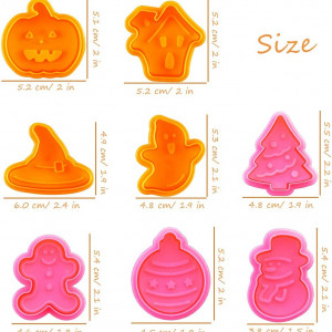 Set de 11 forme pentru prajituri de Halloween MEZHEN, plastic, multicolor