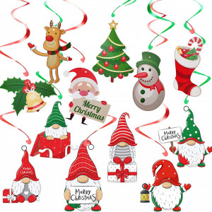 Set de 12 decoratiuni pentru Craciun Hyxodjy, PVC, multicolor, 65 cm