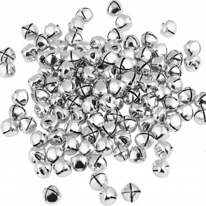 Set de 120 clopotei Naler, metal, argintiu, 11,5 x 11,5 mm