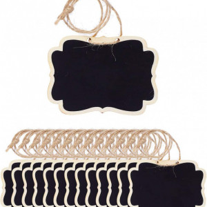 Set de 14 table cu franghie ‎Sourcing map, lemn/textil, negru, 9 x 6 cm