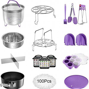 Set de 17 piese bucatarie compatibil cu 5/6/8 QT aragaz sub presiune LinGear, metal/silicon/hartie, multicolor