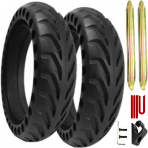 Set de 2 anvelope cu accesorii complete pentru trotineta electrica Xiaomi M365 Générique, cauciuc, negru, 21 cm