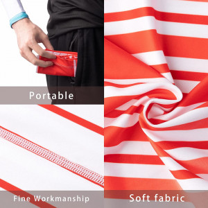 Set de 2 bandane HYSENM, poliester/spandex, alb/rosu