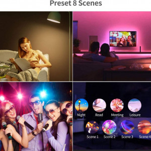 Set de 2 becuri inteligente Fitop, WiFi, E27, bec alb dimmable și schimbare de culoare, 9W 806LM = 80W, LED, RGBCW, compatibil cu Alexa / Google Home