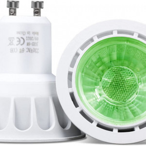 Set de 2 becuri VARICART, LED, GU10, metal/plastic, lumina verde, 5 x 5,5 cm,