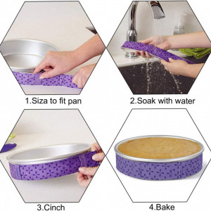 Set de 2 benzi pentru tava de copt INTVN, bumbac/poliester, mov, 80 x 3.7 cm