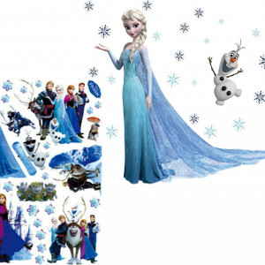Set de 2 coli cu autocolante Kibi, Frozen Disney , vilil, albastru, 43 x 60 cm / 40 x 60 cm