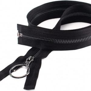 Set de 2 fermoare VOC, textil/metal, negru/argintiu, 73 cm