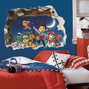 Set de 2 foi cu stickere Kibi, model Paw Patrol, vinil, multicolor, 65 x 43 cm / 70 x 43 cm