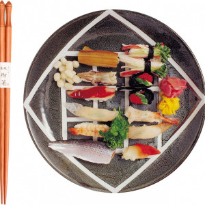 Set de 2 perechi de betisoare japoneze Bosdontek, lemn, maro, 23 cm