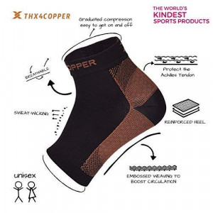 Set de 2 sosete de compresie Thx4COPPER, textil, maro/negru, marimea S