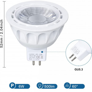Set de 2 spoturi VARICART, LED, lumina rosie, GU5.3, 5 x 5,2 cm