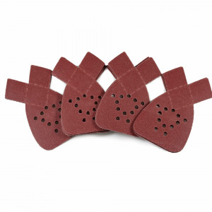 Set de 20 foi abrazive cu 12 gauri si 2 varfuri de rezerva SPEEDWOX, oxid de aluminiu, rosu,100, 135 mm x 95 mm