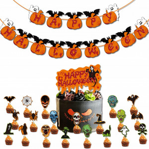 Set de 22 decoratiuni pentru Halloween MsdeBersSKER, folie/latex, multicolor