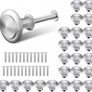 Set de 25 manere pentru dulapuri/sertare SHANHAIKX, argintiu, otel inoxidabil, 30 x 23 mm