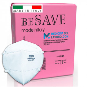 Set de 25 masti cu 5 straturi ambalate individual Medicina del Lavoro, tesatura netesuta, alb