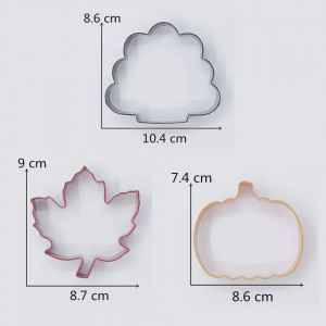 Set de 3 forme pentru biscuiti KENIAO, otel inoxidabil, multicolor, 8,6 x 10,4 cm / 9 x 8,7 cm / 7,4 x 8,6 cm