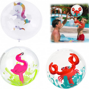Set de 3 mingi de plaja XiXiRan, PVC, multicolor, 30 cm