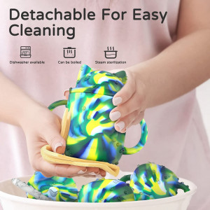 Set de 4 cani pentru copii LQMBABY, silicon, multicolor, 237 ml