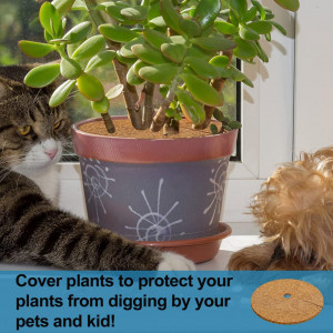 Set de 4 discuri de protectie pentru ghivecile de plante Hydrogarden, nuca de cocos, natur,60 cm