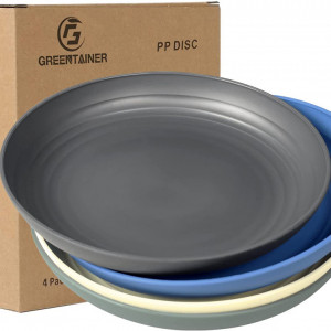 Set de 4 farfurii Greentainer, plastic, multicolor, 22,3 x 3,8 cm