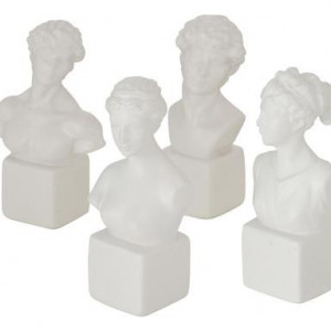 Set de 4 figurine Palatin II, ceramica, alb, 5 x 3 x 10 cm