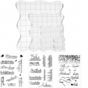 Set de 4 matrite de creat timbre si 4 folii cu stickere TankerStreet, acril, transparent