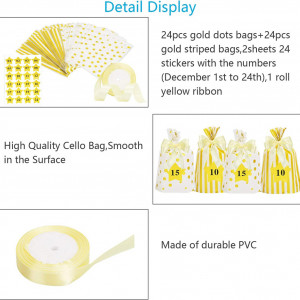 Set de 48 pungi pentru cadouri cu autocolante AirSMall, PVC, galben/alb, 14 x 20 cm