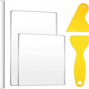 Set de 5 piese pentru modelare plastelina Fudian Olivier, plastic/aclilic, transparent / galben