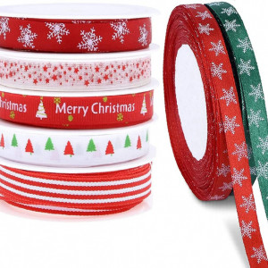 Set de 5 role de panblica de Craciun Bst4u, multicolor, poliester, 5 m / 25 m
