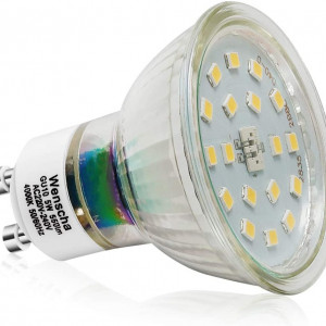 Set de 6 becuri Wenscha, LED, metal/plastic, alb, GU10, 5W, 4000 K