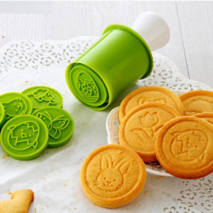 Set de 6 forme pentru biscuiti Keepaty, ABS, verde, 12 x 5,9 cm / 4,8 x 4,8 cm