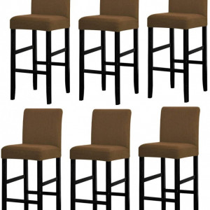 Set de 6 huse de protectie pentru scaune Lansheng, poliester/spandex, caramel, 40 x 42 x 35 cm