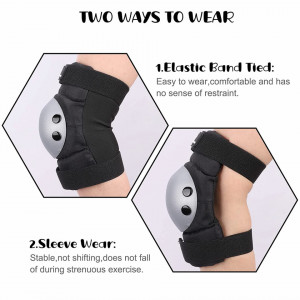Set de 6 protectii pentru ciclism/patinaj GIEMIT, alb/negru, PVC/EVA, 6-13 ani, M