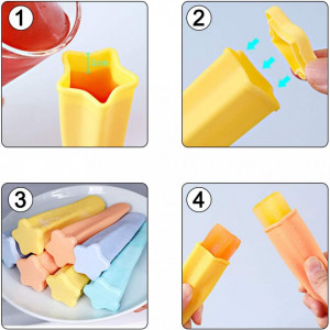 Set de 8 forme pentru inghetata Tomicy, silicon, multicolor, 12,9 x 3, 7 cm