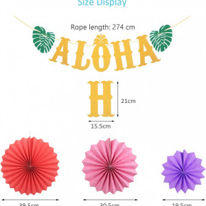 Set de petrecere Hawaiian ZERHOK, hartie, multicolor, 9 piese