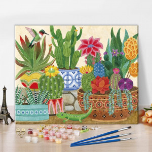 Set de pictura pe numere TISHIRON, panza/vopsea acrilica, multicolor, 40 x 50 cm