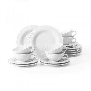 Set de vase Beat, 18 piese, alb, portelan