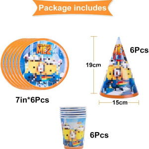 Set de vesela Minioni INTVN, carton, multicolor, 35 piese